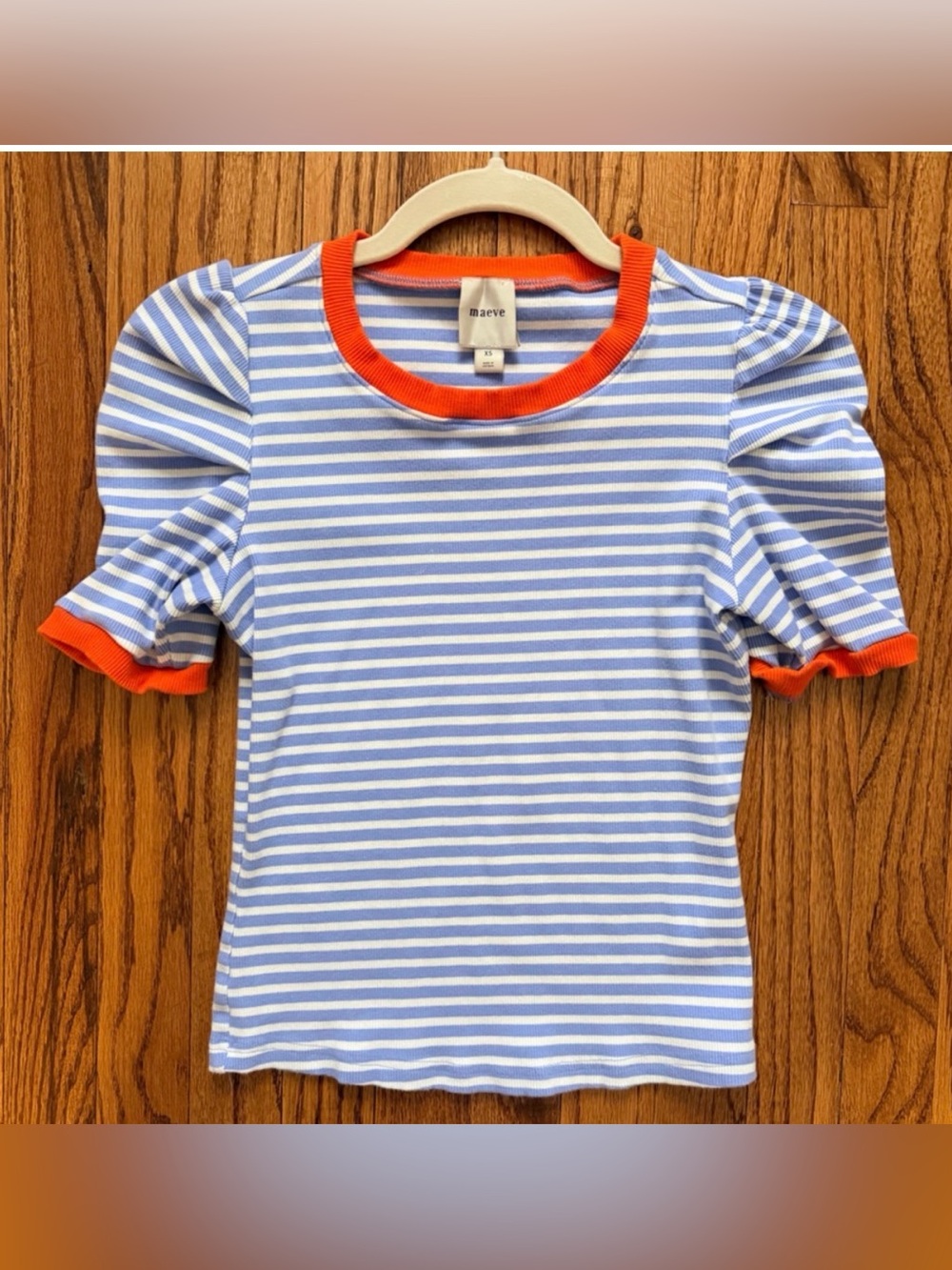 Anthropologie Puff Sleeve Striped top-XS 🦋🍊
